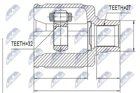 ШРКШ внутр. лів. Honda Accord IV,V 2,0i 16V Honda Civic, Accord, Shuttle, CR-V NTY npw-hd-019