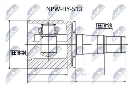 Купити ШРУС Hyundai Terracan NTY npwhy513 (фото1) підбір по VIN коду, ціна 2251 грн.