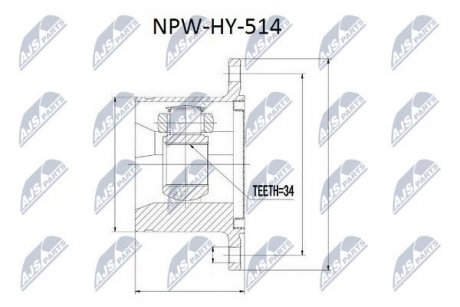 Купить ШРКШ Hyundai Terracan NTY npwhy514 (фото1) подбор по VIN коду, цена 2133 грн.