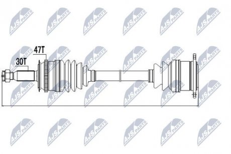 Полуось привода передн. право Mitsubishi L200 Mitsubishi L200 NTY npw-ms-001