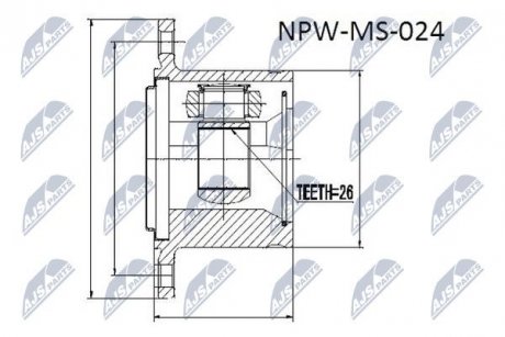 ШРУС внутренний правый Pajero, Pajero Sport, L200, Delica Mitsubishi Pajero, L200 NTY npwms024