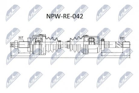 Купить Полувис Opel Movano, Renault Master NTY npwre042 (фото1) подбор по VIN коду, цена 6126 грн.