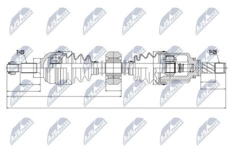 Купити Піввісь Dacia Logan, Renault Logan NTY npwre056 (фото1) підбір по VIN коду, ціна 5726 грн.