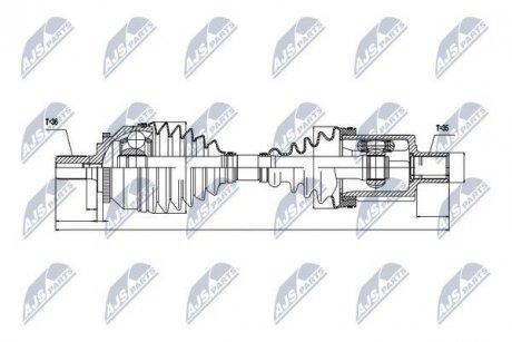 ПОВОСЬ | VOLVO S80 2.8T6,2.9T,3.0,3.0T6 2000-2006 /ATM,ЛИВ/ NTY npwvv018