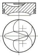 Поршень в комплекті на 1 циліндр, 1-й ремонт (+0,5) NURAL 87-287107-30