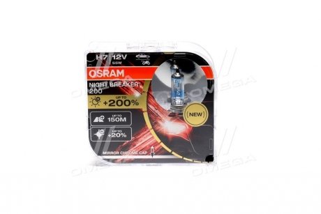 ЛАМПА H7 PX26d 12V 55W NIGHT BREAKER +200% 3700K - заміна на 64210NB200-2HB Opel Corsa, Renault Megane, BMW E36, Ford C-Max, SAAB 9-5, Volkswagen Passat, Nissan Almera, Citroen C4, Porsche Boxster, Seat Ibiza, Peugeot 508 OSRAM 64210NB200-HCB