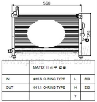 PMC - Конденсатор кондиціонера Daewoo Matiz PARTS-MALL pxncc-006