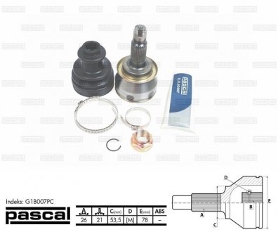 Купить Шарнир приводного вала Mini Cooper PASCAL g1B007PC (фото1) подбор по VIN коду, цена 959 грн.