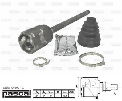 Шарнір привідного валу PASCAL g8B001PC