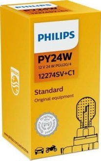 Лампа 12V 24W PY24W PGU20/4 SILVERVISION PHILIPS 12274SVC1