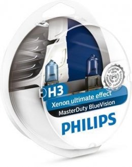 Купить H3 MasterDuty BlueVision 24V 70W PK22s Set 2 pc. Mercedes T1/T2 PHILIPS 13336MDBVS2 (фото1) подбор по VIN коду, цена 1084 грн.