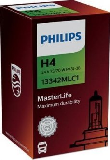 Купить H4 MasterLife 24V 75/70W P43t-38 Mercedes T1/T2 PHILIPS 13342MLC1 (фото1) подбор по VIN коду, цена 255 грн.