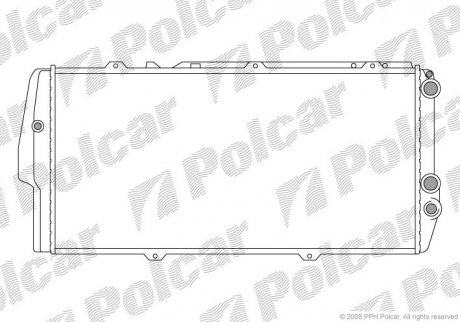 Радиатор охлаждения Audi 100/200 1.8-2.2 86-91 Audi 100 Polcar 131508A3 (фото1)