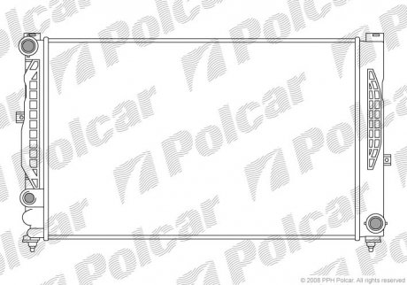 Радиатор охлаждения двигателя, VW Passat, Audi A6 2.4-2,8 Audi A4, A6 Polcar 132408A5