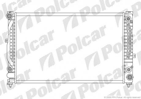 Радиатор основной Audi A4/A6/VW Passat 2.4-2.8 95-08 Audi A4, Volkswagen Passat, Audi A6, Skoda Superb Polcar 132408A6