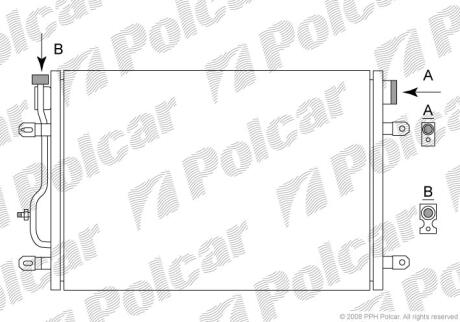 Радіатори кондиціонера AUDI A4, 11.00- Polcar 1334K8C2