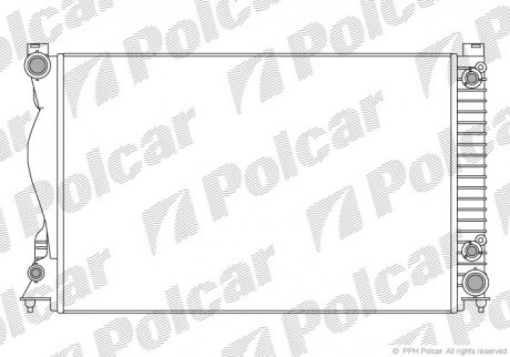 Радиатор охлаждения двигателя Audi A6 Allroad C6, A6 C6, A6 C7 2.4-3.2 05.04-09.18 Polcar 133808-2