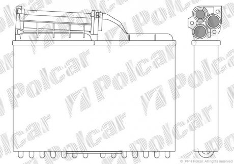 Радіатор пічки BMW 5 E34 88- Polcar 2015N8-3