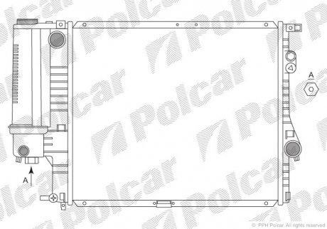 Радіатор основний BMW E39 520/523/528 96-00 BMW E39 Polcar 201608-3