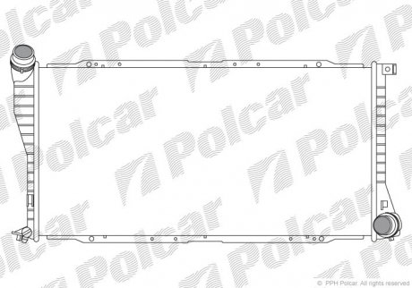 Радиатор Bmw 5 E39 2.0-3.0D/7 E383.0-4.0D Polcar 201608-5