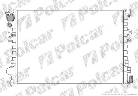 Радиатор основной PSA Expert/Jumpy/Scudo 1.8/1.9d/TD/2.0/2.0Hdi 94- Peugeot 806, Citroen Jumpy, Fiat Scudo, Peugeot Expert Polcar 238008A3 (фото1)