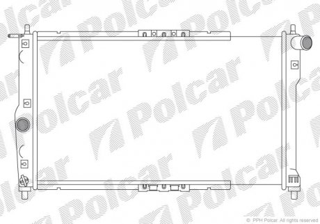 Радиатор охлаждения двигателя (+AC) Daewoo Lanos 1.4/1.5/1.6 05.97 Polcar 291208-A