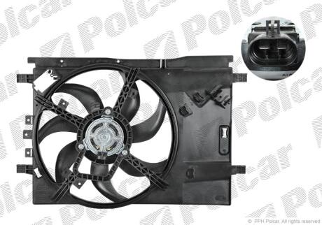 Вентилятори з корпусом / кронштейном FIAT G.PUNTO, 05- Polcar 302423W6
