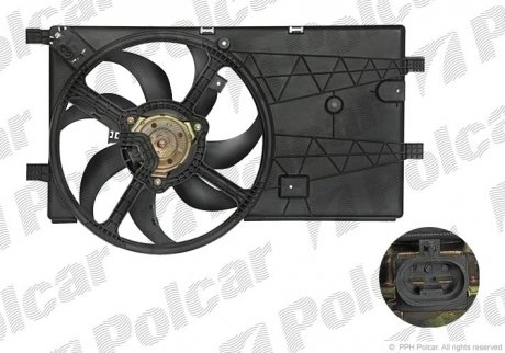 Вентилятор радиатора Citroen Nemo/Peugeot Bipper1.3/1.4D 07- (с диффузором) Citroen Nemo, Peugeot Bipper Polcar 308523W2