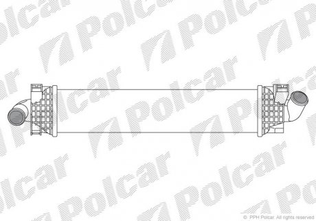 Радіатор інтеркулера Focus C-Max, Focus, Kuga, Mondeo, S-Max 1.6D-2.5 10.03- Ford Mondeo, Kuga, S-Max, C-Max, Focus Polcar 3205J8-1