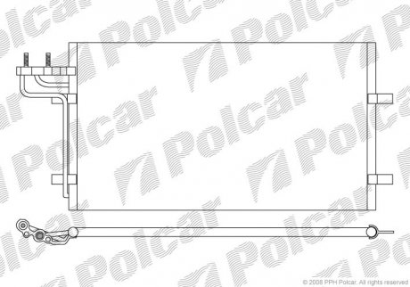 Радиатор кондиционера Ford Focus C-MAX 03- Ford Fiesta, Fusion Polcar 3235K8C1S