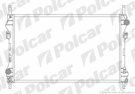Радиатор охлаждения (-AC) Ford Transit 2,4TDCi 00-06 Ford Transit Polcar 324708A1