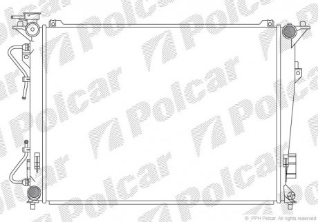 Радиатор охлаждения Hyundai Grandeur, Sonata KIA Magentis 2.0-3.3 01.05-12.15 Polcar 402608-1