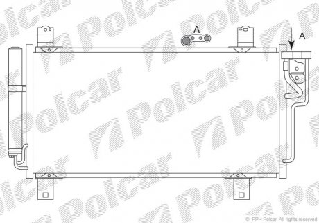 Радиатор кондиционера MAZDA 6 1.8-2.5 07- Polcar 4560K8C2S