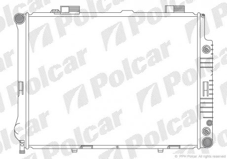 Радіатор охолодження MB210 E 200D/220D/250-320 95-03 Mercedes W210, S210 Polcar 501508-1