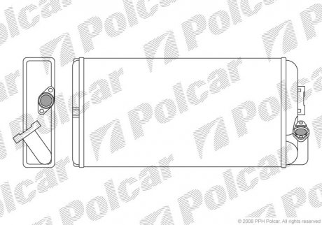 Радіатор пічки MB LK/LN2 3.0 D 84-98/T2/LN1 4.0 D 86-94/Vario 4.3 D 96- Polcar 5053N8-1