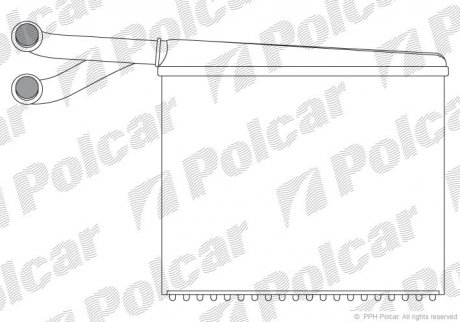 Радіатор пічки MB Sprinter 208-616 95-06 (222X170X42) Mercedes W901, W902, W903, W904 Polcar 5062N8-2