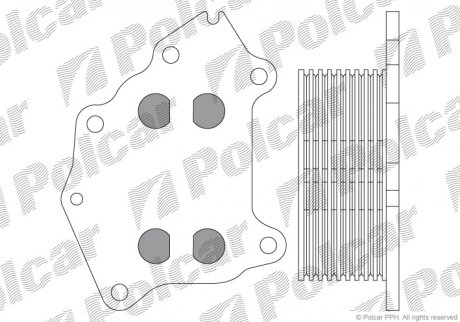 Масляный радиатор Citroen/Peugeot 1.4D/1.6D 09.01- Polcar 5102L8-1