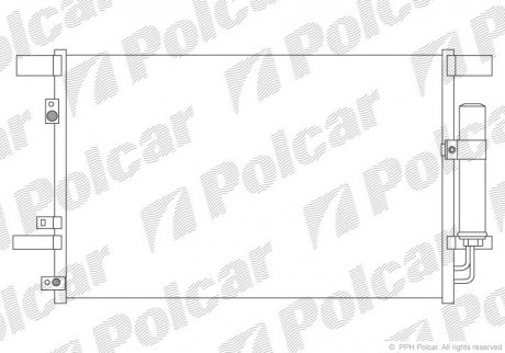 Радиатор кондиционера Citroen C4 1.6/1.8 12- /Mitsubishi Lancer 08- /Peugeot 4007, 4008 07- Polcar 5266K8C1