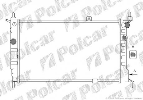 Радиатор Opel Astra F 1.4-2.0 09.91-01.05 Polcar 550708A5