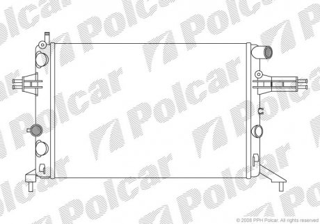 РАДІАТОР ДВИГУНА ASTRA G 1.4 1.6 1.8 / 537x359x22 Opel Astra, Zafira Polcar 550808A8