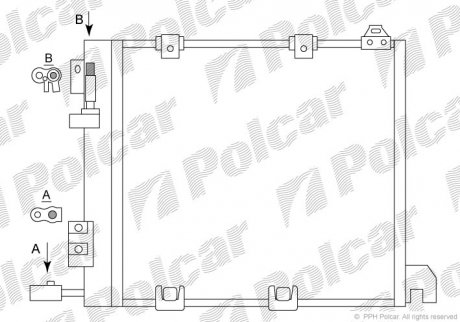 Радиатор кондиционера (с осушителем) Opel Astra G, Astra G Classic, Astra G Classic Caravan, Zafira A 1.7D/2.0D/2.2D 02.98-12.09 Opel Astra, Zafira Polcar 5508K8C2S (фото1)