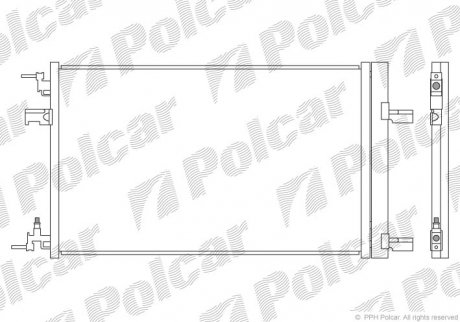 Радиатор кондиционера Opel Astra J 09- Polcar 5511K8C2S