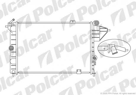 Радіатор охолодження Opel Vectra A 88-95 Opel Vectra Polcar 551408A3