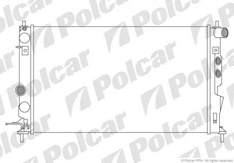 Купити Радіатор основний Opel Vectra B (+AC) 1.6-2.6 09.88-07.03 Opel Vectra Polcar 551608A4 (фото1) підбір по VIN коду, ціна 2178 грн.