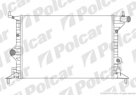 Радиатор охлаждения Opel Vectra B 1.8 i 16V 95-02 Opel Vectra Polcar 551608B1