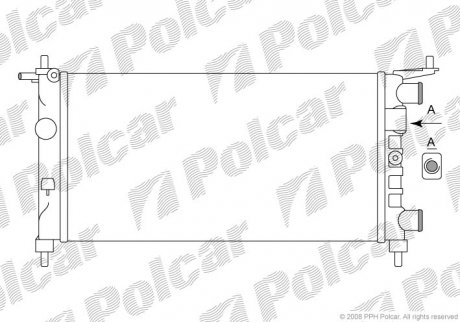 Радиатор охлаждения Opel Corsa B 1.0/1.2 11.96-09.00 Opel Corsa Polcar 555508A2