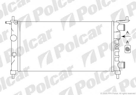 Радіатор охолодження Opel Corsa B 1.0/1.2 11.96-09.00 Opel Corsa Polcar 555508A2