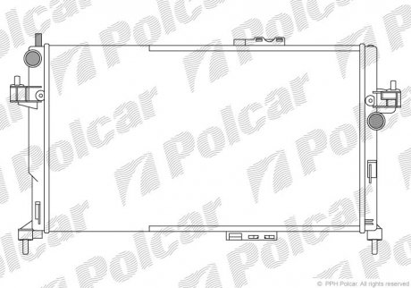 Радиатор охлаждения Opel Corsa/Combo 1.3-1.7 00- Opel Corsa, Combo Polcar 555608A4