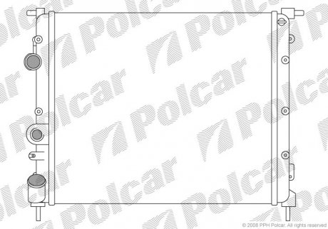 Радиатор Renault Megane 1.4/1.6 11/95- (-AC) Renault Megane, Kangoo, Clio, Scenic, Logan Polcar 600708A1