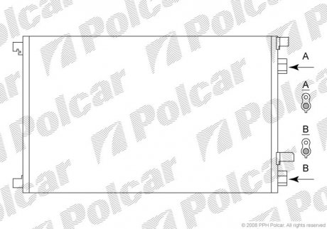 Купить Радиатор кондиционера Renault Megane 1.5dCi 05- Renault Megane, Scenic, Grand Scenic Polcar 6012K8C1S (фото1) подбор по VIN коду, цена 2572 грн.